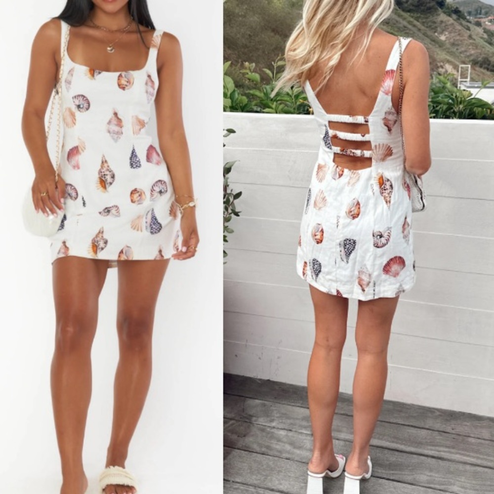 Seashell Print Mini Bubble Hem Sundress - Seahorse Starfish Dress Lumiere